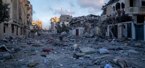 Destroyed buildings in Gaza.